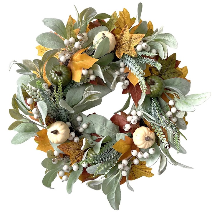 Coronita decorativa toamna ZYBLSSBB ratan plastic 45x45cm