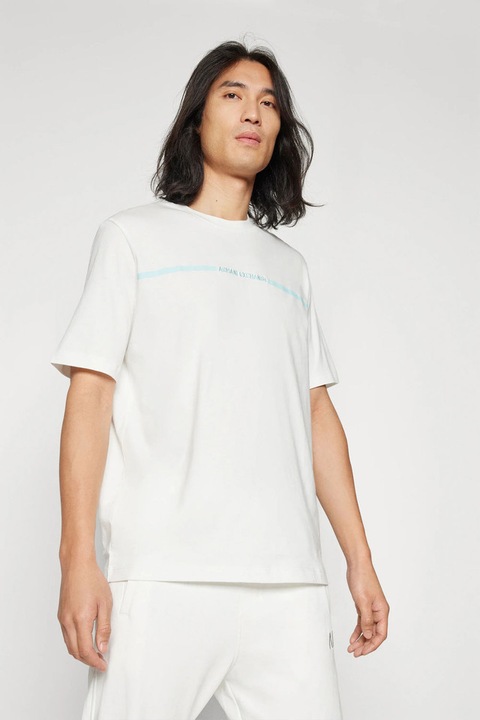 Armani Exchange, памучна тениска, бяла, обикновена2