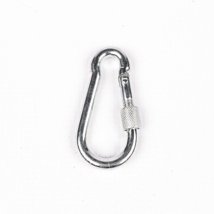 10 db fém karabiner készlet, Univerzális, Din5299d, 7 mm, Alumíniumötvözet, Építőipari használatra, Ezüst