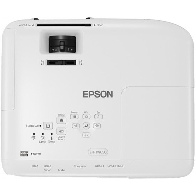 Videoproiector Epson EH-TW650, Full HD, 3100 lumeni, WLAN, alb