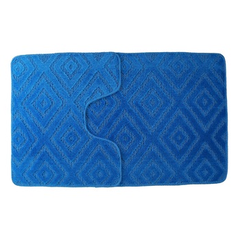 Set 2 covorase de baie Brick, Albastru, 60x100 cm, 50x60 cm Set 2 covorase de baie Brick, Albastru, 60x100 cm, 50x60 cm