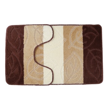 Set 2 covorase de baie Leaf, Maro, 60x100 cm, 50x60 cm Set 2 covorase de baie Leaf, Maro, 60x100 cm, 50x60 cm