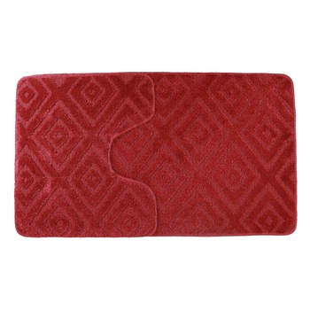 Set 2 covorase de baie Brick, Visiniu, 60x100 cm, 50x60 cm Set 2 covorase de baie Brick, Visiniu, 60x100 cm, 50x60 cm