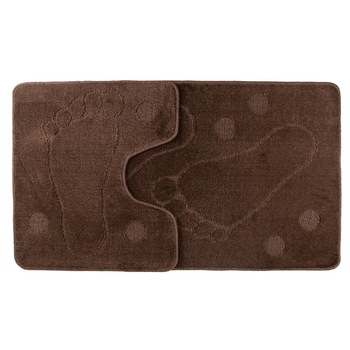 Set 2 covorase de baie Foot, Maro, 60x100 cm, 50x60 cm Set 2 covorase de baie Foot, Maro, 60x100 cm, 50x60 cm