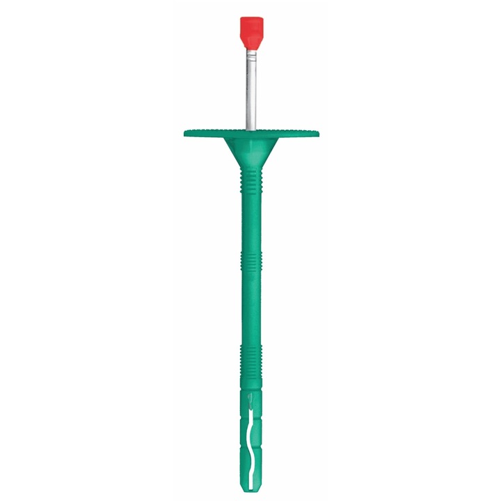 Diblu termosistem vata/polistiren, cui metalic suport caramida cu goluri, verde 10x220mm, 150buc