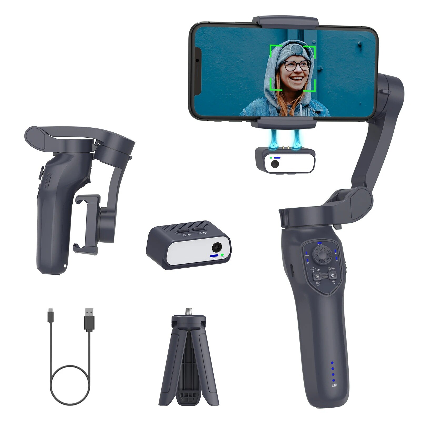 Stabilizator de imagine profesional L7C PRO LUKETO®, Cu 3 axe