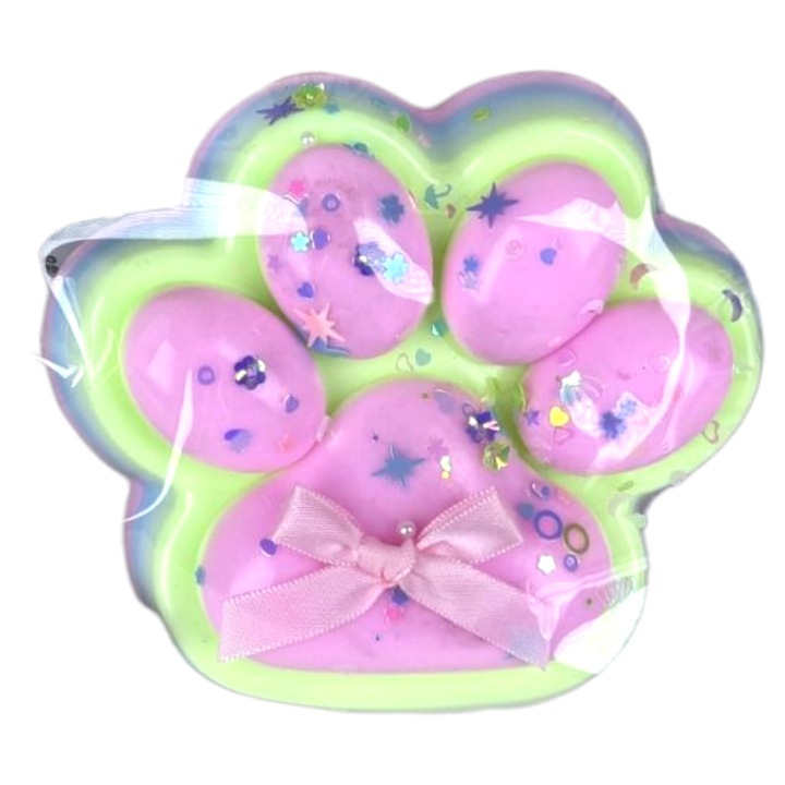 Jucarie Antistres Squishy cu Textura de Revenire Lenta, Model Labuta de Pisica Mare Pufoasa, Squeeze Toys, Pinch Family, senzatie moale 12.5 cm x 10.5, 220 g, Pastelat