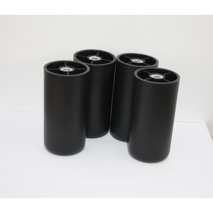 Set 4 picioare plastic 50×100 mm, Negru