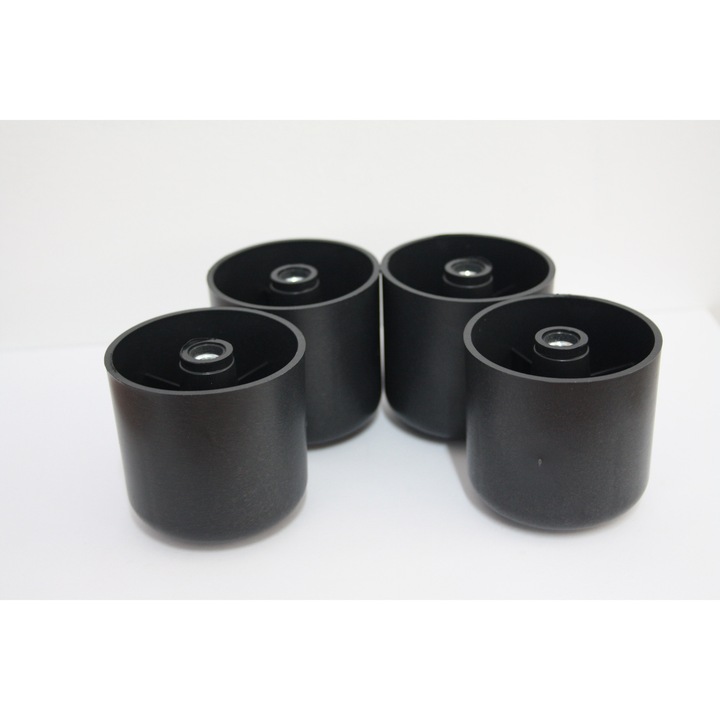 Set 4 picioare plastic 60×45 mm, Negru
