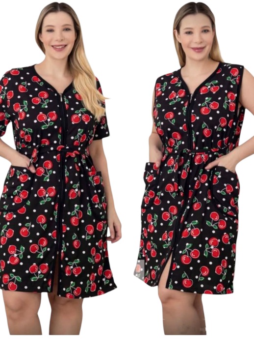 Set 2 bucati capot dama, StarFashion, cu maneca scurta, Negru