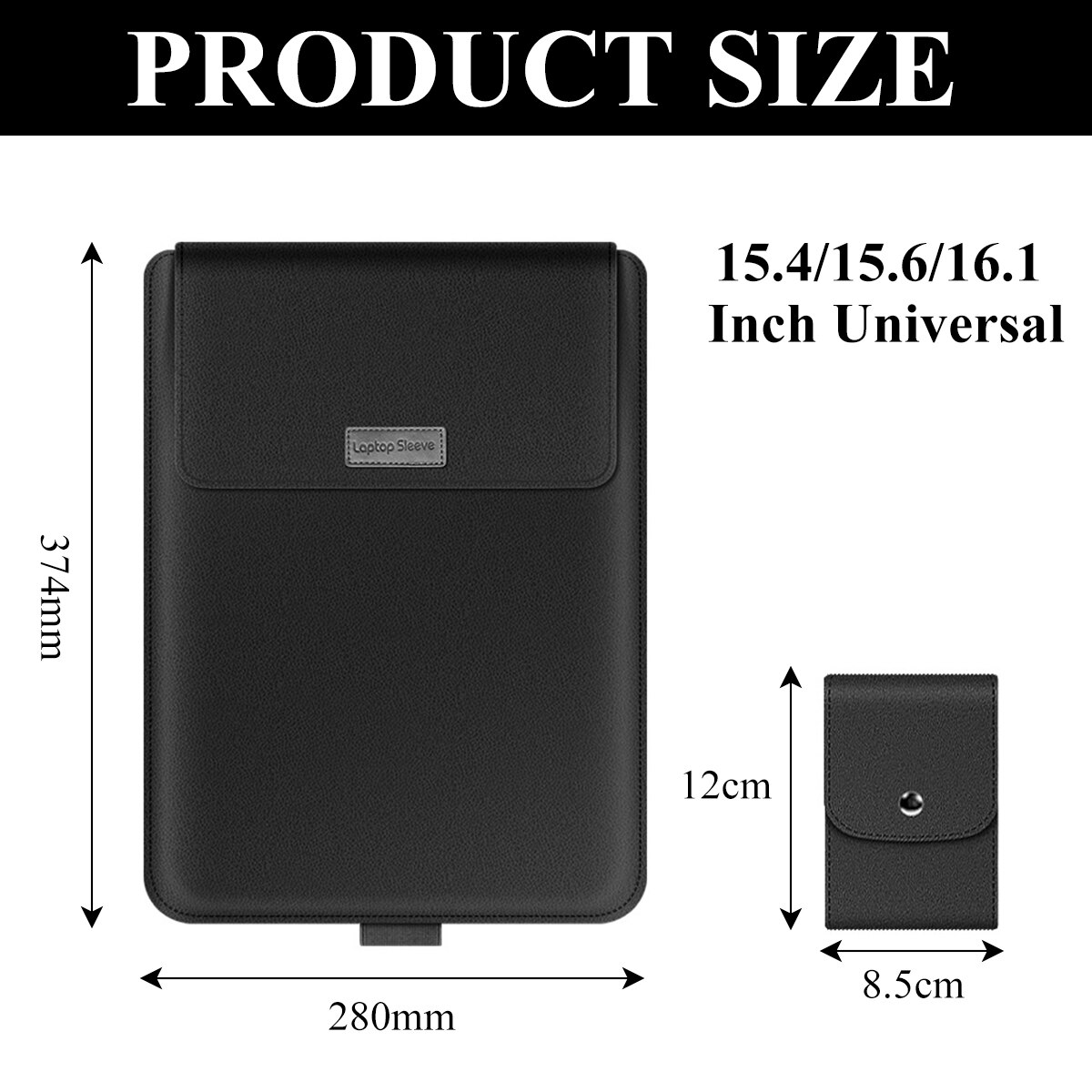 Husa interna pentru laptop compatibil 13/14/15.4/15.6/16/16.1 inch, protector ultra-subtire pentru MacBook Pro/Air, negru, model 0807BM-BSTA00007465-7