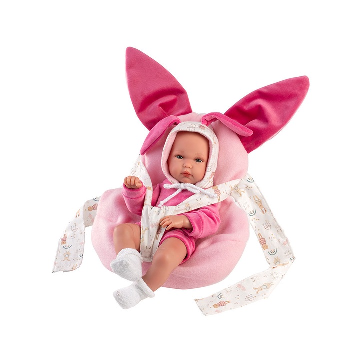 Papusa Llorens, Bimba cu port bebe iepuras, 35 cm