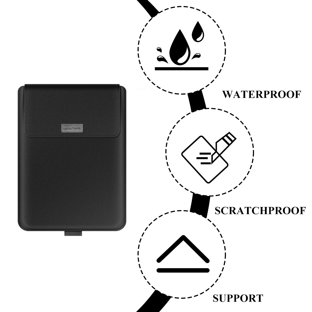 Husa interna pentru laptop compatibil 13/14/15.4/15.6/16/16.1 inch, protector ultra-subtire pentru MacBook Pro/Air, negru, model 0807BM-BSTA00007465-7