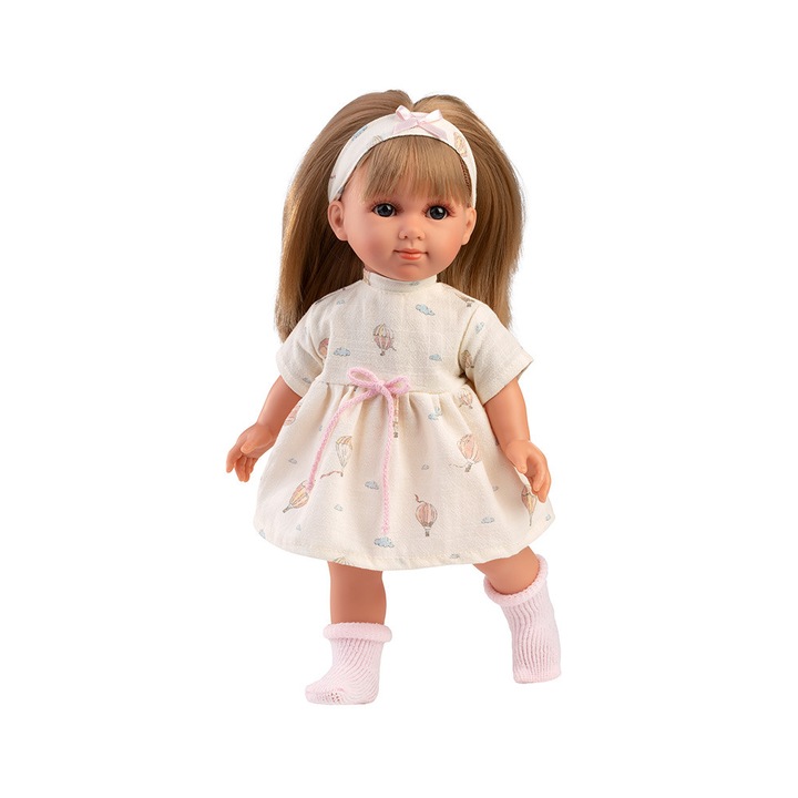 Papusa Llorens, Elena, cu rochia crem, 35 cm