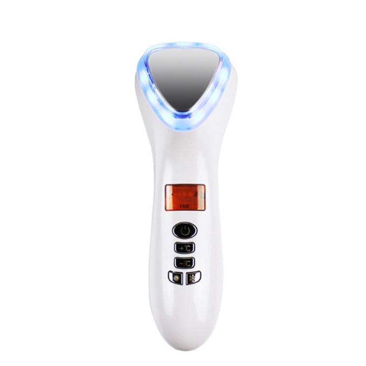 Уред за разкрасяване с масаж на лице, апарат за грижа за кожата против бръчки, преносим масажор за стягане и намаляване на признаците на стареене, високочестотен инструмент за грижа за лицето и шията