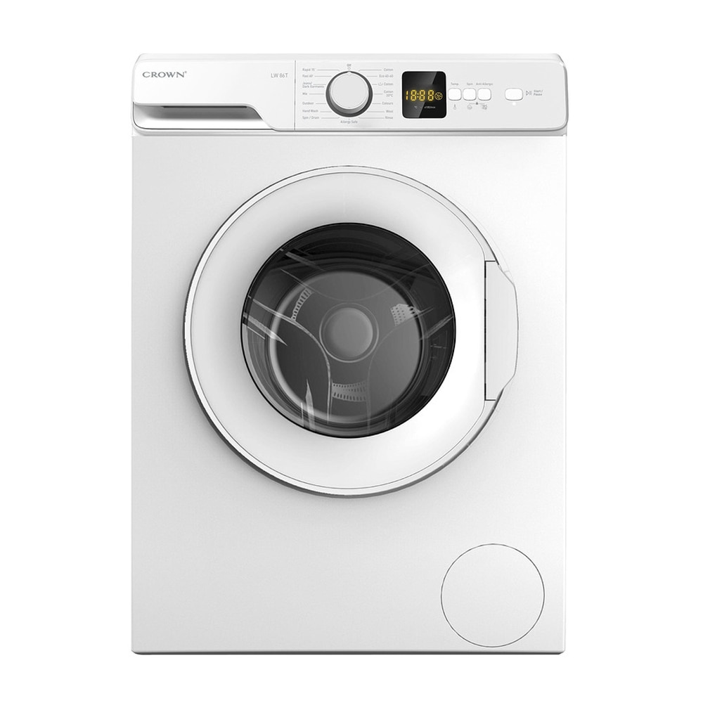 Masina de spalat rufe Crown LW 86T, capacitate 6 Kg, 800 rpm, 15 programe, clasa D, alba