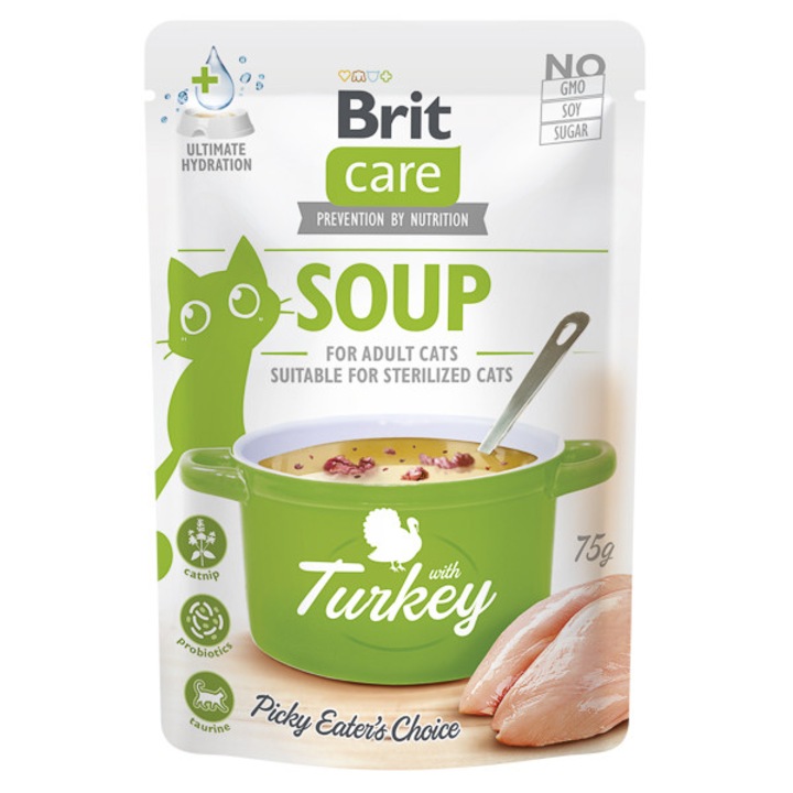 Комплект храна за котки Brit Care Cat Soup с пуйка 15x75 g