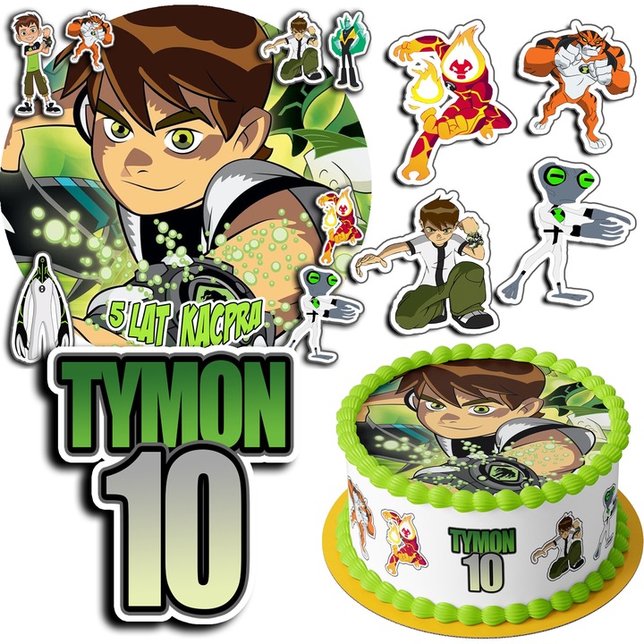 Аксесоари за торта 30 см, Световен калъф, Бен 10