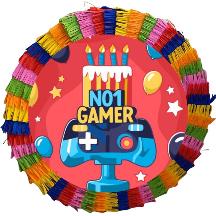 Gamer (PC-s játékrajongó) party pinata 35 cm, többszínű