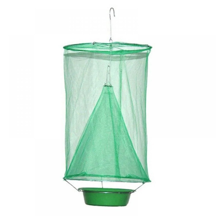 Capcana pentru muste ZYBLSSBB, verde, 23x30cm, cu vas 16x16x5cm