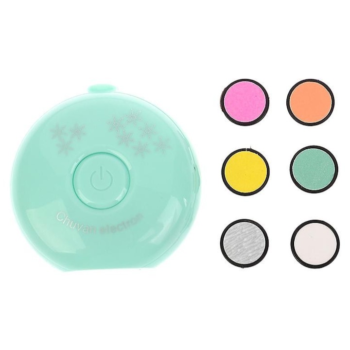 Pila Electrica pentru Unghii Bebelusi si Copii cu 6 Capete Intersanjabile, Design Sigur si Ergonomic, Culoare Verde, ABYZ™