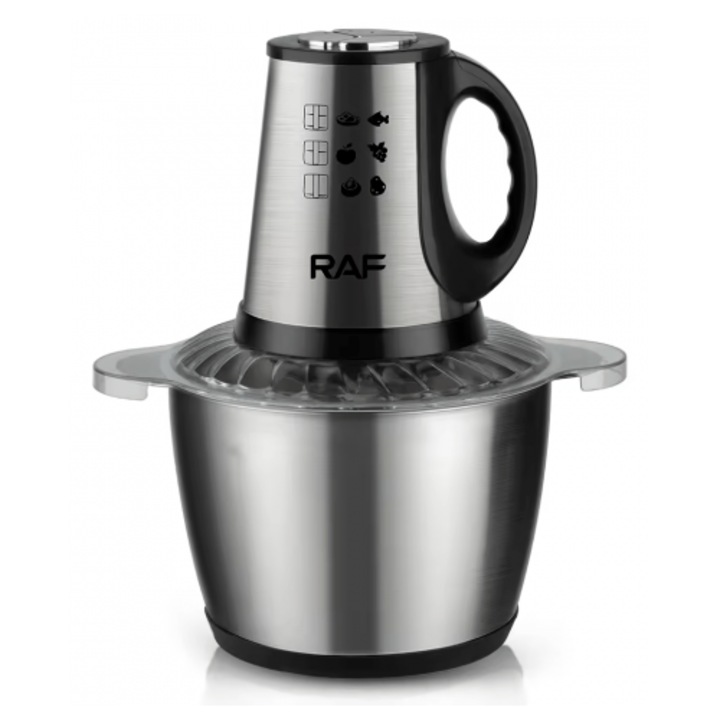 Tocator Electric 300W, Inox, Capacitate 3L, 4 Lame din Otel Inoxidabil, Ideal pentru Carne si Legume