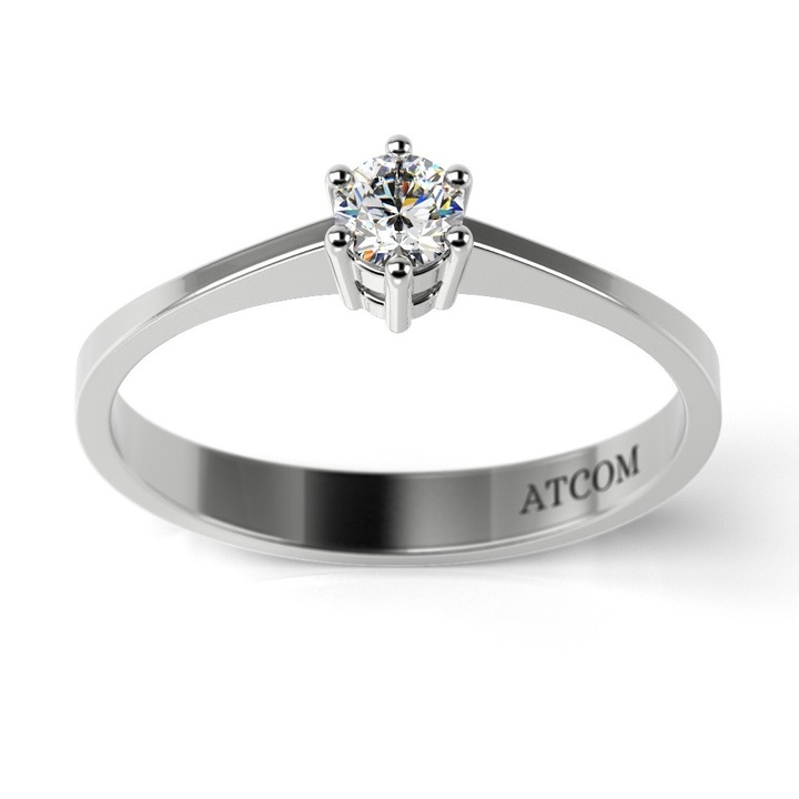 Inel de logodna cu diamant Magelan aur alb