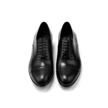 Pantofi barbatesti GHERASOS din piele, culoare negru, model oxford, 39 Pantofi barbatesti GHERASOS din piele, culoare negru, model oxford, 39