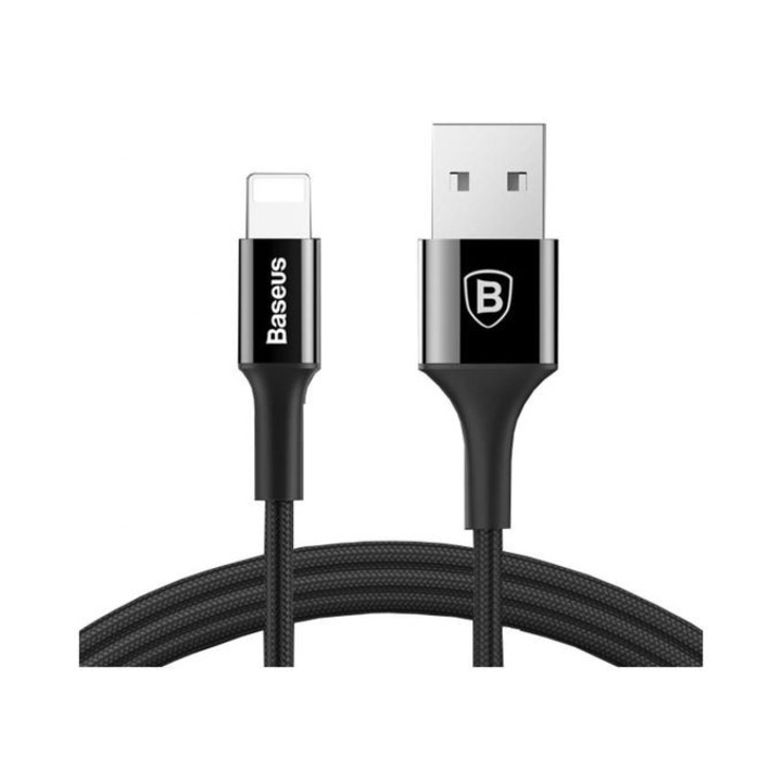 Кабел за данни, Baseus, Shining Cable Series, Lightning, Apple, черен