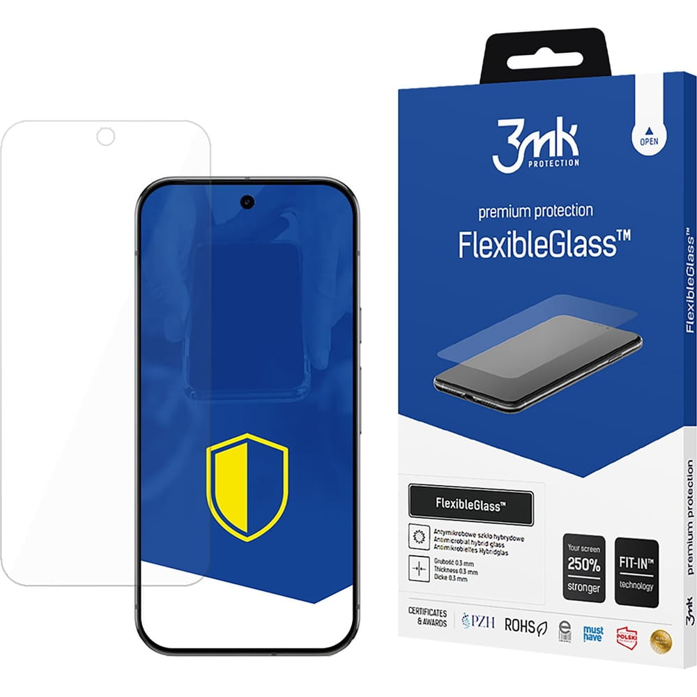 Folie protectie telefoane, 3MK, FlexibleGlass, rezistenta la zgarieturi, antibacteriana, pentru Google Pixel 9 Pro Xl