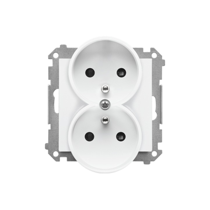 Двойно заземен контакт със супресор Simon 55 TGZ2MCZ.01/111 бял мат