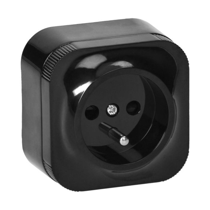 ToDo 2P+Z IP20 единичен контакт черен OR-OE-7205/B