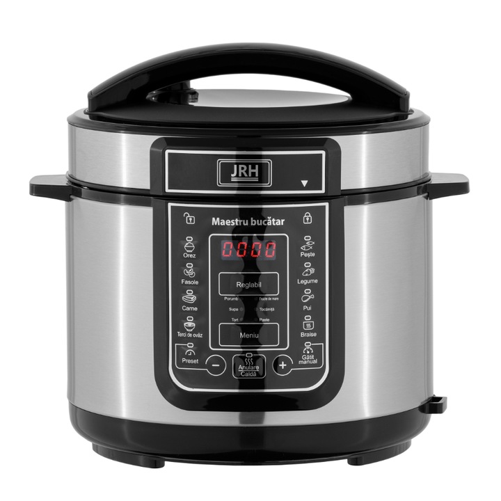 Електрическа тенджера под налягане JRH 90E01 One Pot, 900 W, 6 L, 15 програми, поддържа топлина, Черна