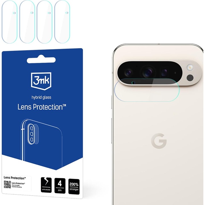 Комплект 4x Стъклен протектор за обектив 3mk Lens Protection за Google Pixel 9 Pro XL