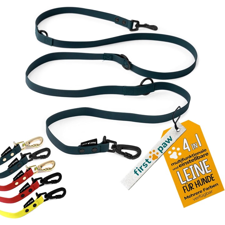 FIRSTPAW Lesa de caine captusita reglabila 2m verde inchis