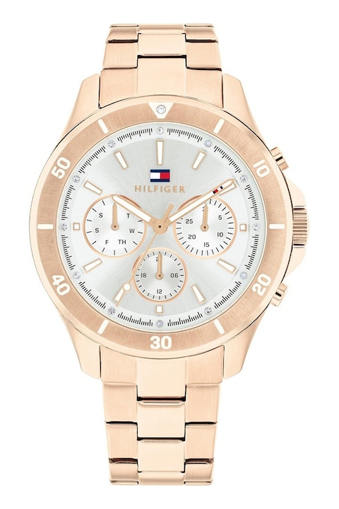 Tommy Hilfiger, Ceas rotund cu functii multiple, Auriu rose
