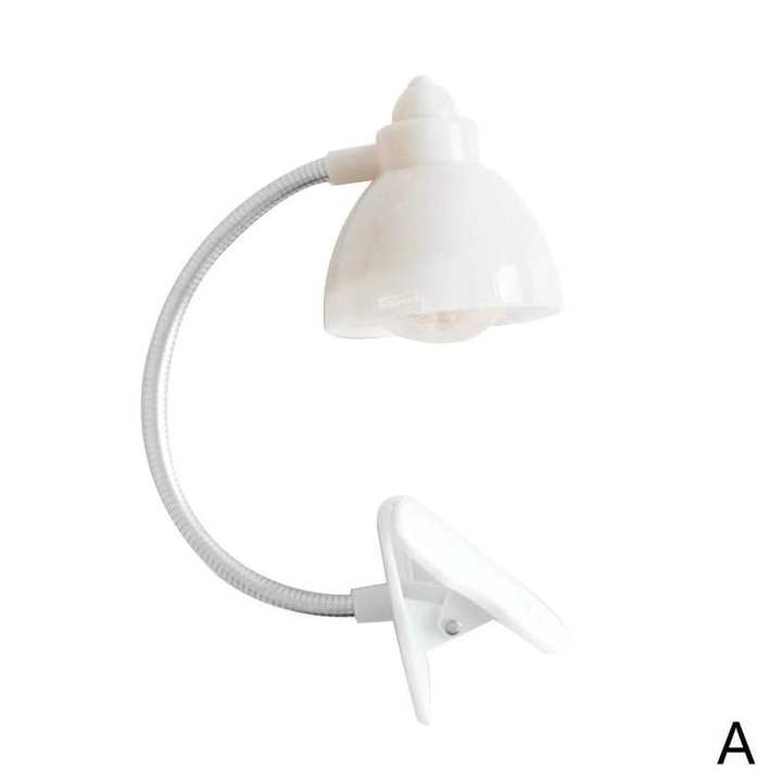 Lampa de birou ZYBLSSBB, LED, clip, alb, 5x4.5x17cm