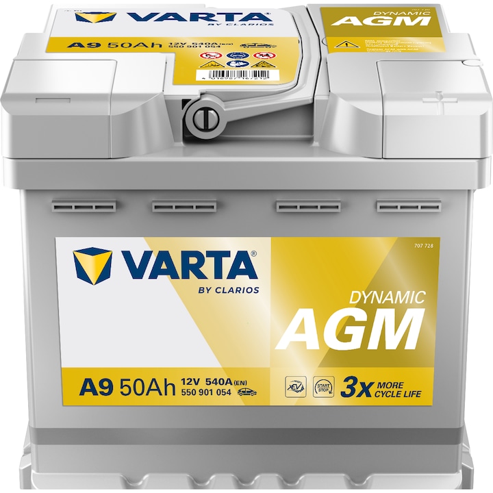 Baterie auto Varta Dynamic AGM 50Ah 540A A9 550901054