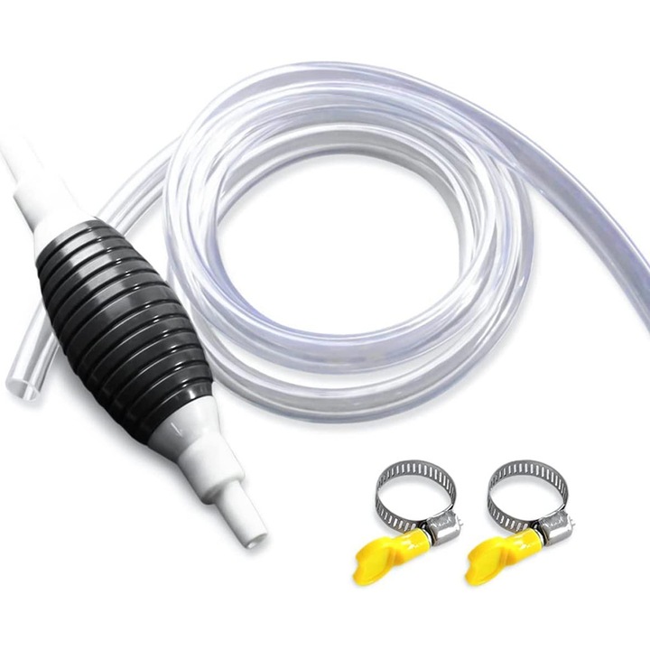 Pompa manuala de sifon pentru lichide, 2m furtun, rezistenta la ulei si apa, aplicatii variate