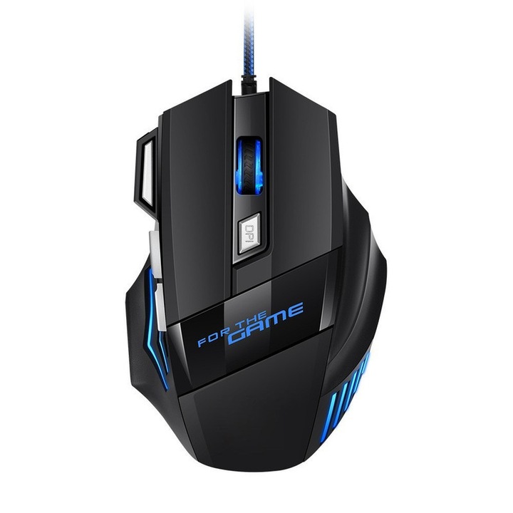 G6 gamer egér 7 programozható gombbal, dinamikus RGB világítással, fekete színben
