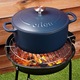 Oala Din Fonta, Orion, Fonta, Emailat, Negru/Albastru, Capacitate 5.2 L, Rezistent La Temperaturi De Pana La 250°C, Cu Capac, Dimensiuni 34.5x26x17.5 cm