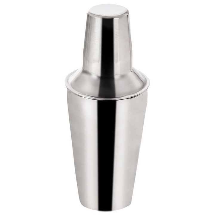 Shaker Barman Orion, 520 ml, Argintiu, Set cu Sită și Pahar, 8.5x22.5 cm