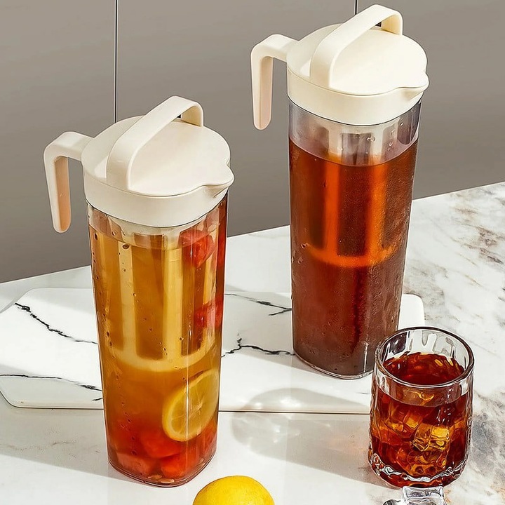 Cafetiera YANYXR Cold Brew cu maner, capacitate 1100ml, transparenta, 28.2x14.5x9cm
