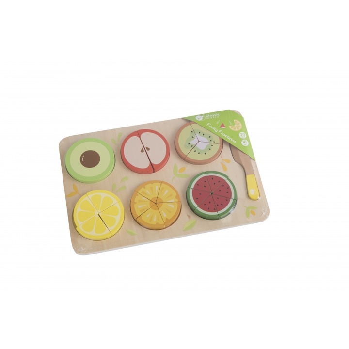 Set de taiere fructe 23 piese, CLASSIC WORLD, din lemn, pentru copii