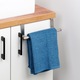 Опора за врата, Storage Solutions, Поставка за кърпи, Сребърна, Регулируема дължина 25-40 см, Изработена от неръждаема стомана, Монтаж без пробиване, За кухня и баня