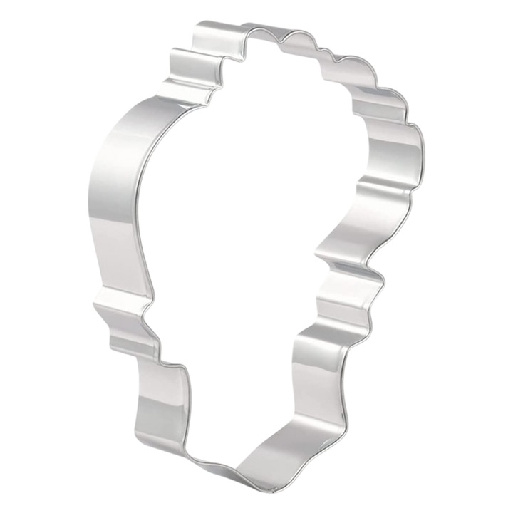 Matrita pentru prajituri in forma de craniu, 11.8 x 8.6 cm, otel inoxidabil, argintiu