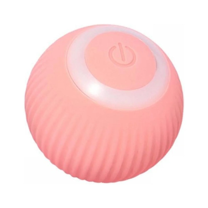 Interaktív macskajáték, elektromos labda, 4,3 cm, többszínű, USB kábellel