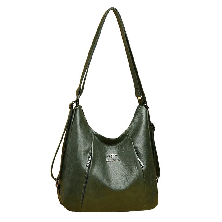 Női táska, keresztpántos, lakkbőr, világoszöld, 32x33x12cm