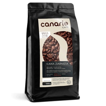 Cafea Boabe, Canario Cafe, 1 kg, Amestec echilibrat de Arabica si Robusta 50/50 Cafea Boabe, Canario Cafe, 1 kg, Amestec echilibrat de Arabica si Robusta 50/50