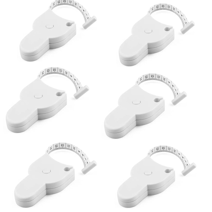 Set 6 Benzi de Masurare pentru Corp HOZRO, Alb - Solutia Perfecta pentru Monitorizarea Detaliata a Masurilor Corpului Tau, Precizie, Confort si Durabilitate intr-un Singur Pachet